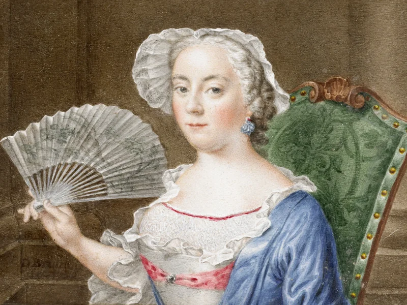 1724-Daniel Bruyninx - Ritratto di una signora con un ventaglio - Rijksmuseum